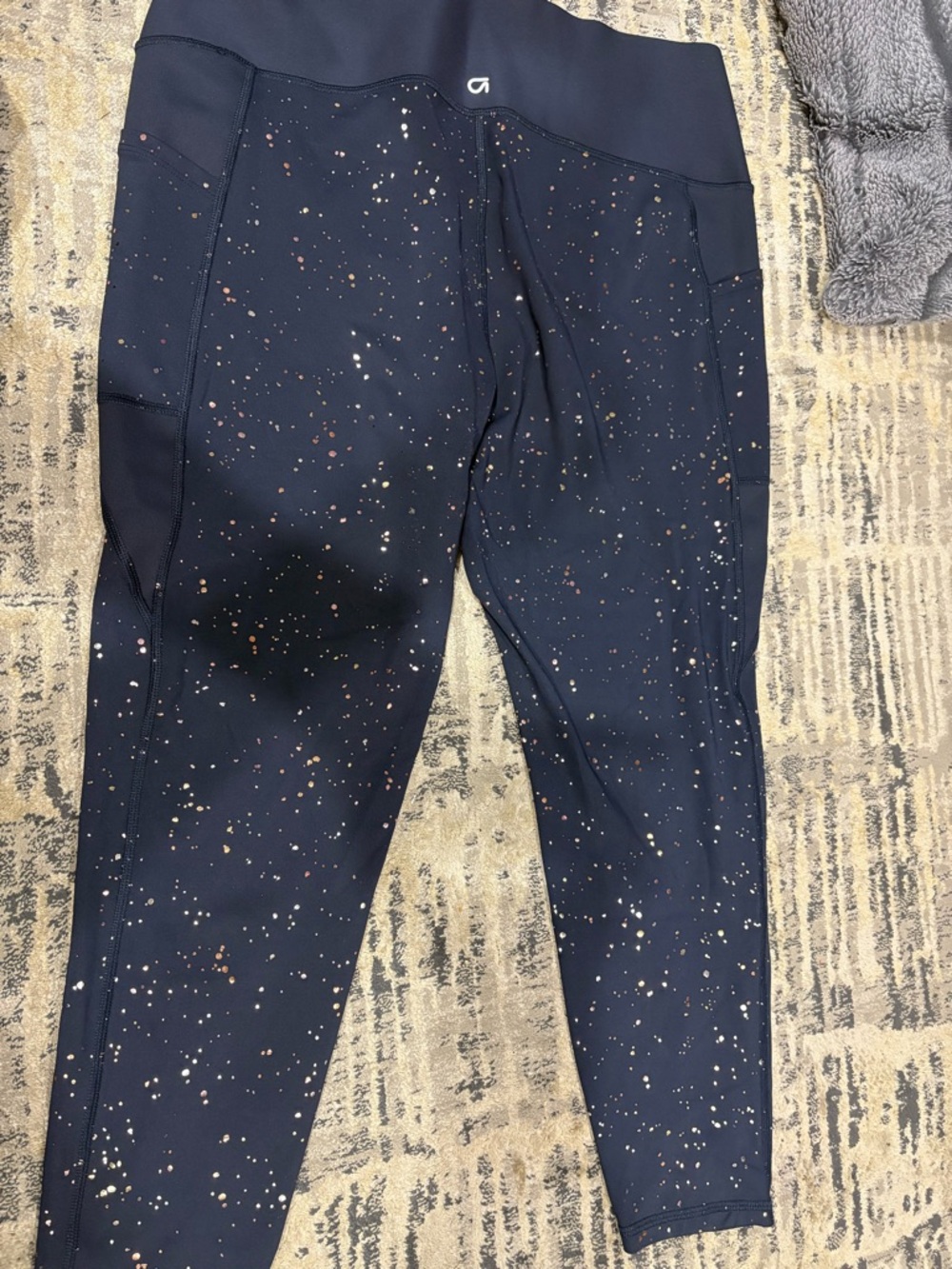 GapFit Sculpt Revolution Navy Leggings with Metallic Speckle Print